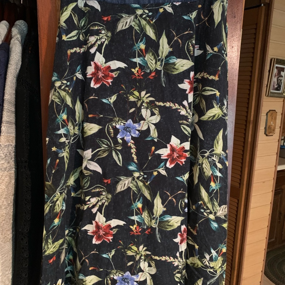 Scully Black Floral Midi Skirt